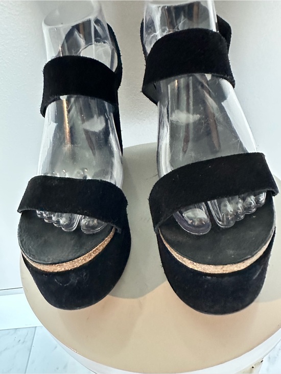 Pedro Garcia Shoes - Pedro Garcia Black Suede Platform Sandals with Metallic Accent